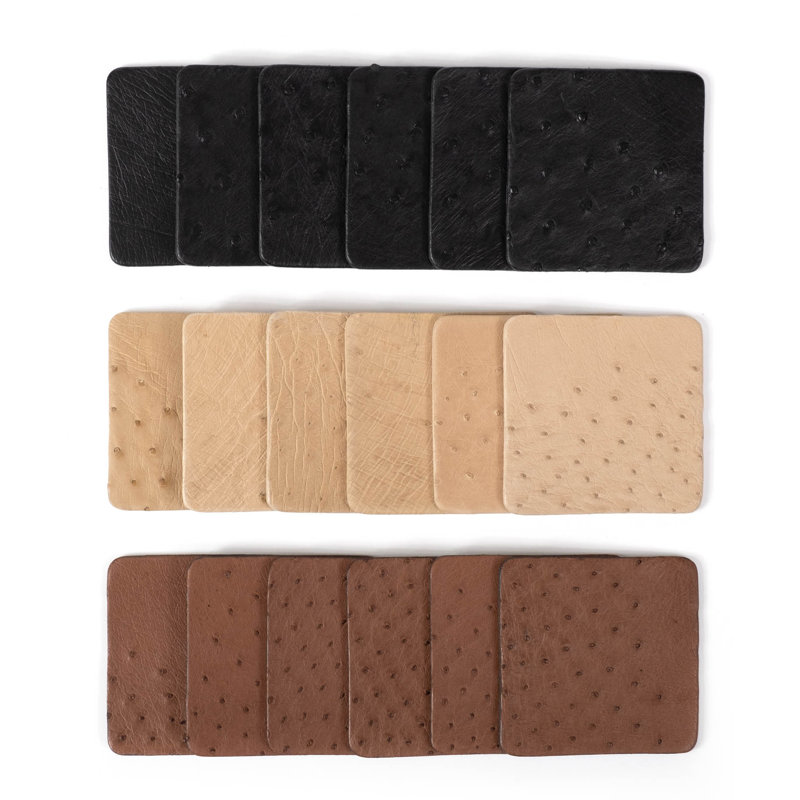 Genuine Leather Coasters, Black