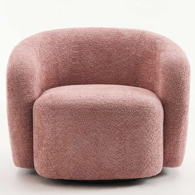 Munehito Upholstered Swivel Barrel Chair