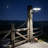 Modern 16.5" Flat-Circular Outdoor Solar LED Post Light Head with Remote