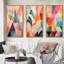 «Hardedge Pastel Symetry», 3 pièces sur toile-447923095-447923088