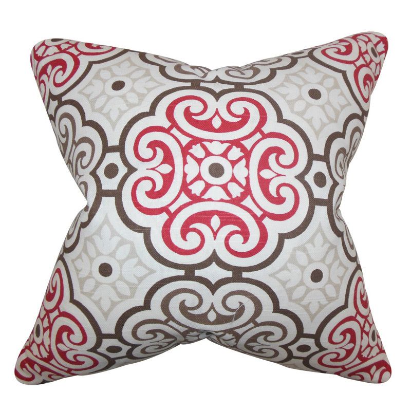 Cotton Blend Pillow Sham, Red/Blue, Queen