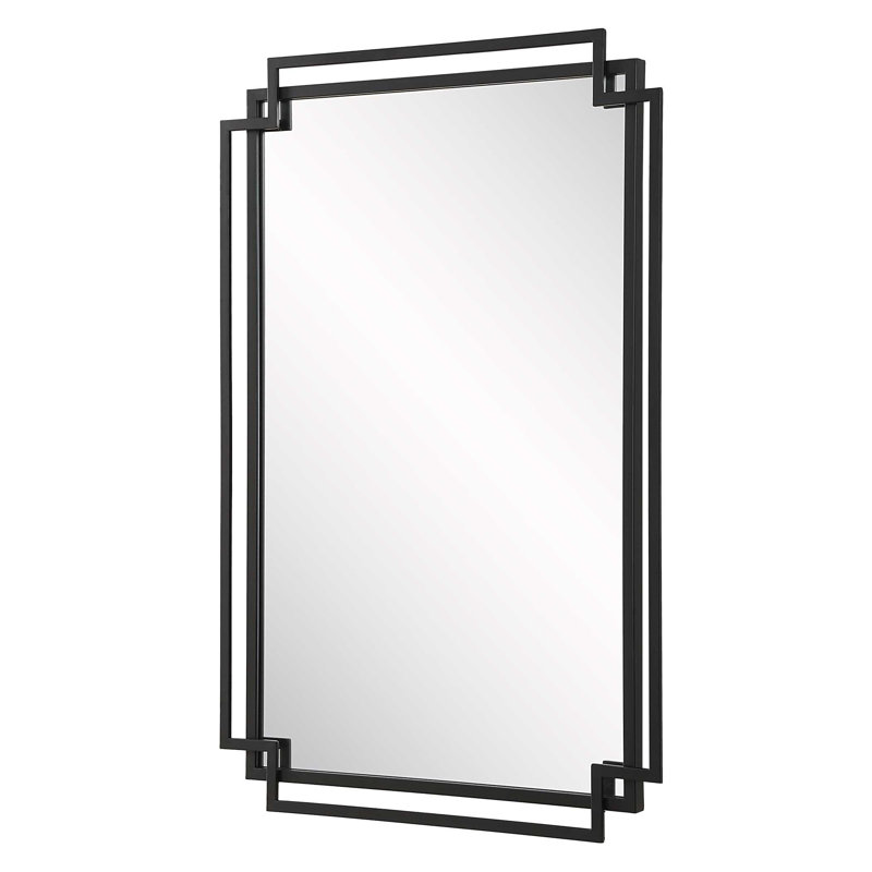 Miroir mural Whipe, Noir mat