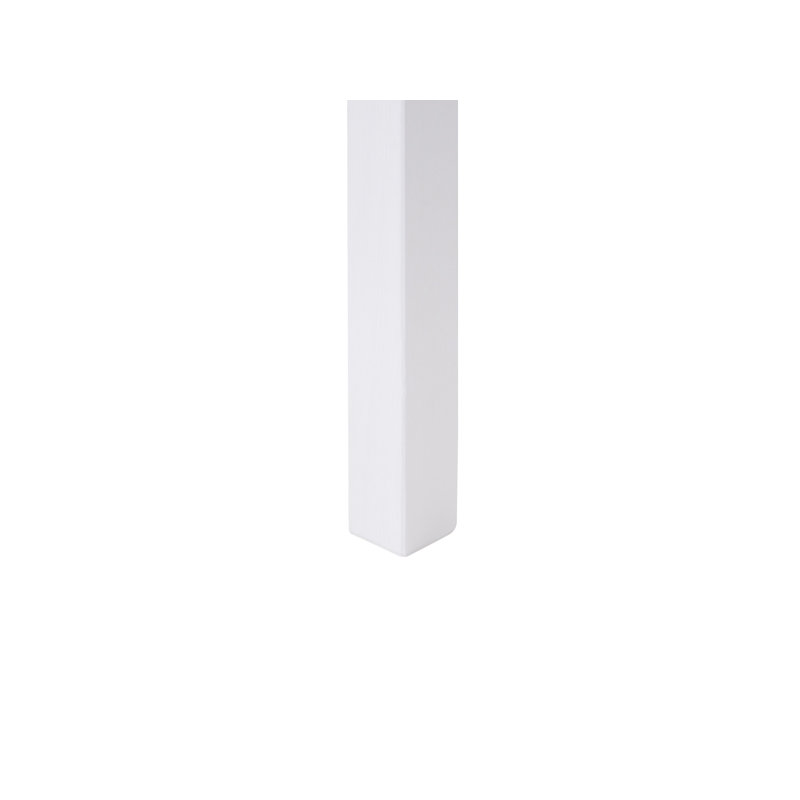 Pine Dining Table with Wood Base, White