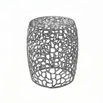Outdoor Aluminum Drum End Table