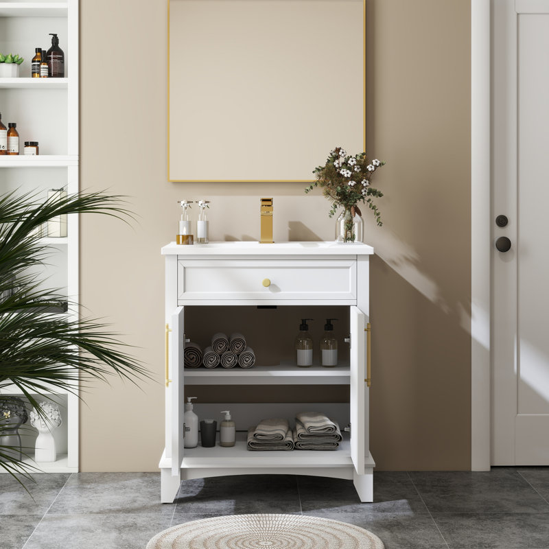 Ensemble de meuble-lavabo moderne avec surface peinte, Blanc