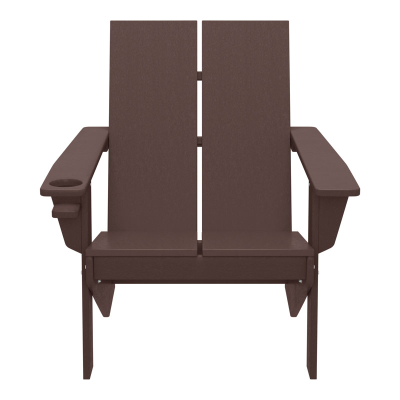 Modern Poly Adirondack Chair (Set Of 4), Black, Brown