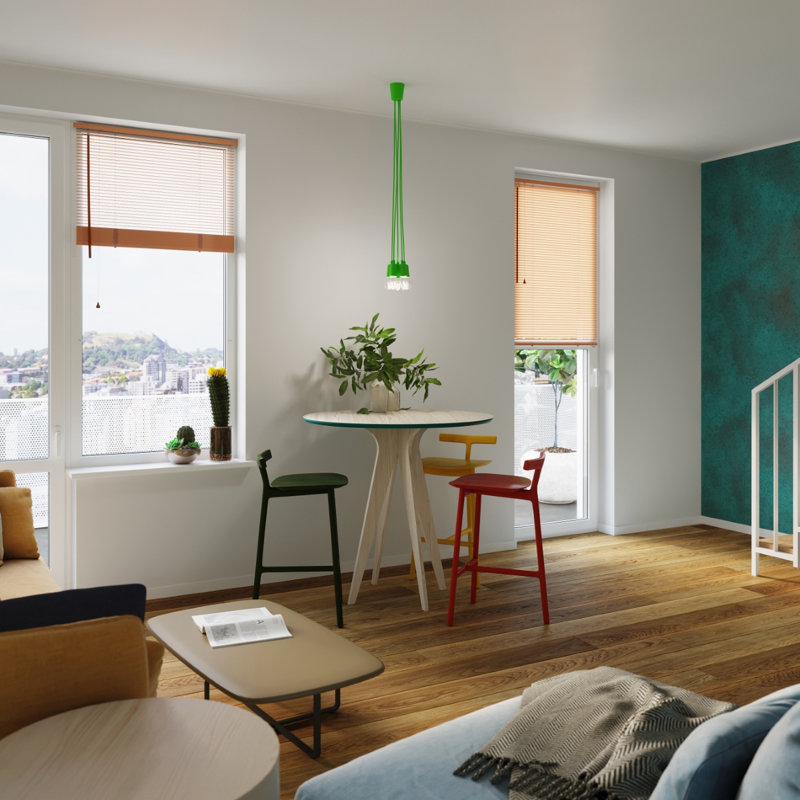 Ahva 3 - Light White Cluster Pendant, Green