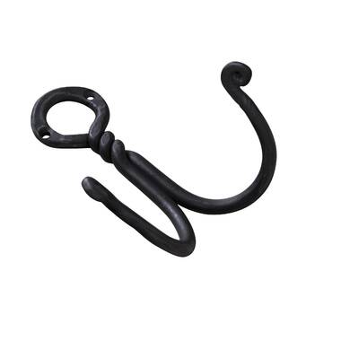 Patrik Metal Wall Mounted Wall Hook in Matte Black Wrought Studio