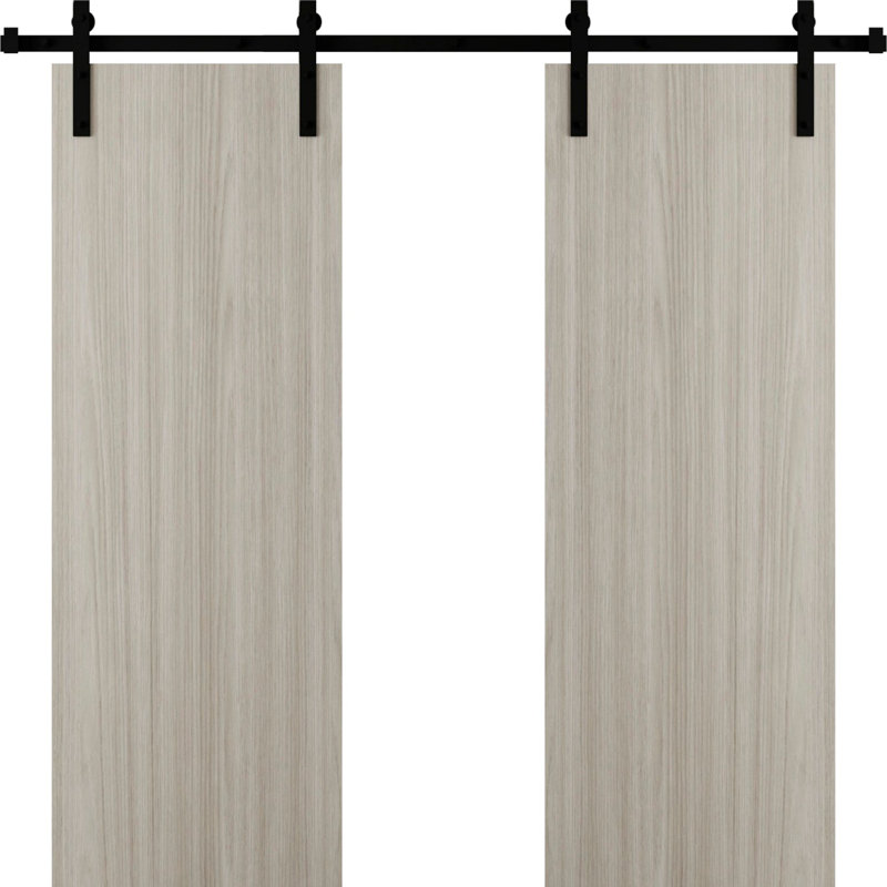 Porte de grange moderne - ESSENTIEL 8001 - Ensemble de quincaillerie lourde sur rail 6,6 pi - Portes intérieures à panneau plein
