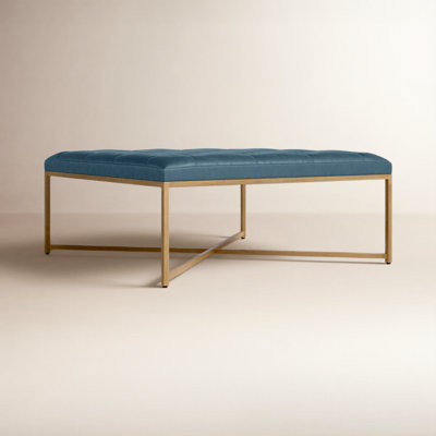 Osa 40" Genuine Leather Ottoman