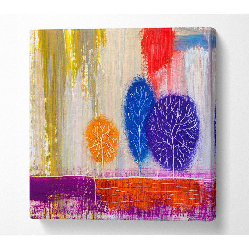 Trees In The Meadow Art - Wrapped Canvas Print, 50.8cm H x 50.8cm W x 10cm D