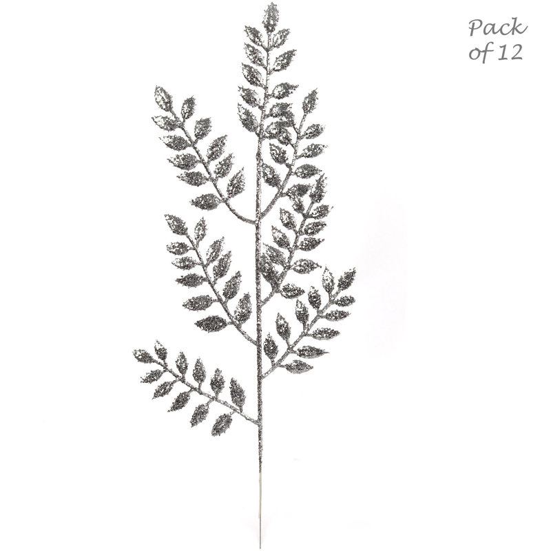 Ensemble de 2 jets de cendres scintillants scintillants de 17 pouces - verdure artificielle réaliste avec des accents de paillettes,