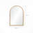 34-Inch Tall Arch Natural Rubberwood Scalloped Frame Wall Mirror