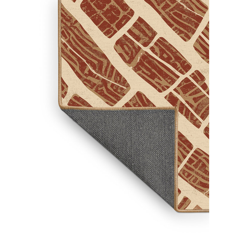 Tapis brun moelleux moelleux à motif rustique Acheson, 4 x 2