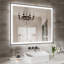 Miroir de salle de bain moderne sans cadre avec fonction de désembuage et lumière réglable-566337161-566337165-566337167