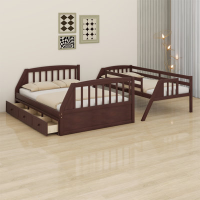 Jazziel Kids Twin Over Full Bunk Bed with Drawers