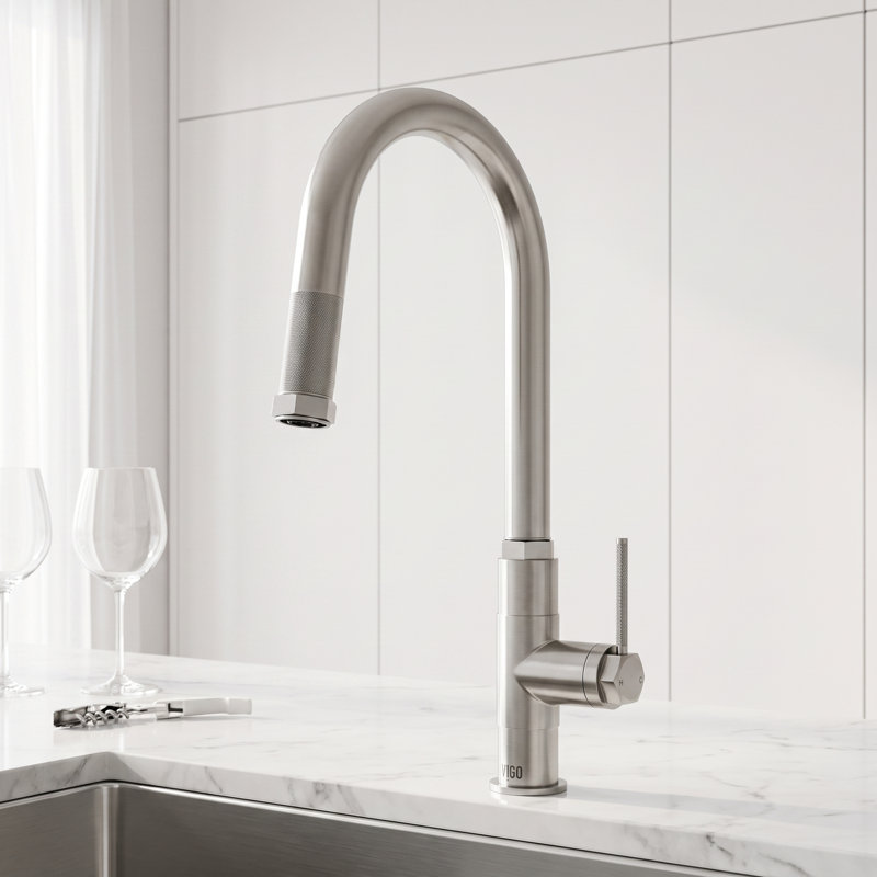 Robinet de cuisine à poignée simple Hart, Acier Inoxydable