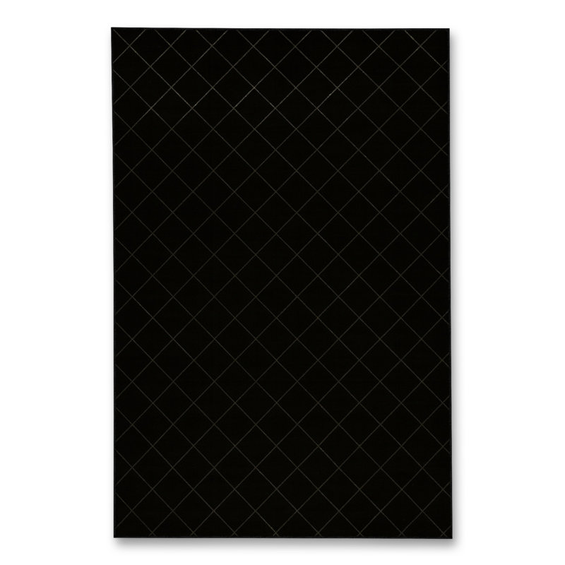 Tapis noir tissé à carreaux lavables Mosso, 4 pi 7 po x 6 pi 7 po
