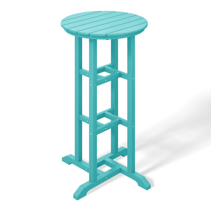 Laguna Round Outdoor Bar Table, Teal,  42'' H X 24'' D X 24'' W