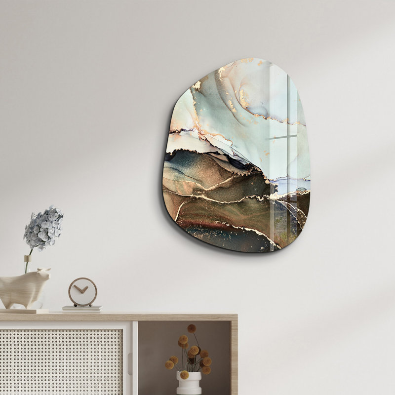 Wall Decor on Tempered Glass, 50" H x 65" W x 0.4" D