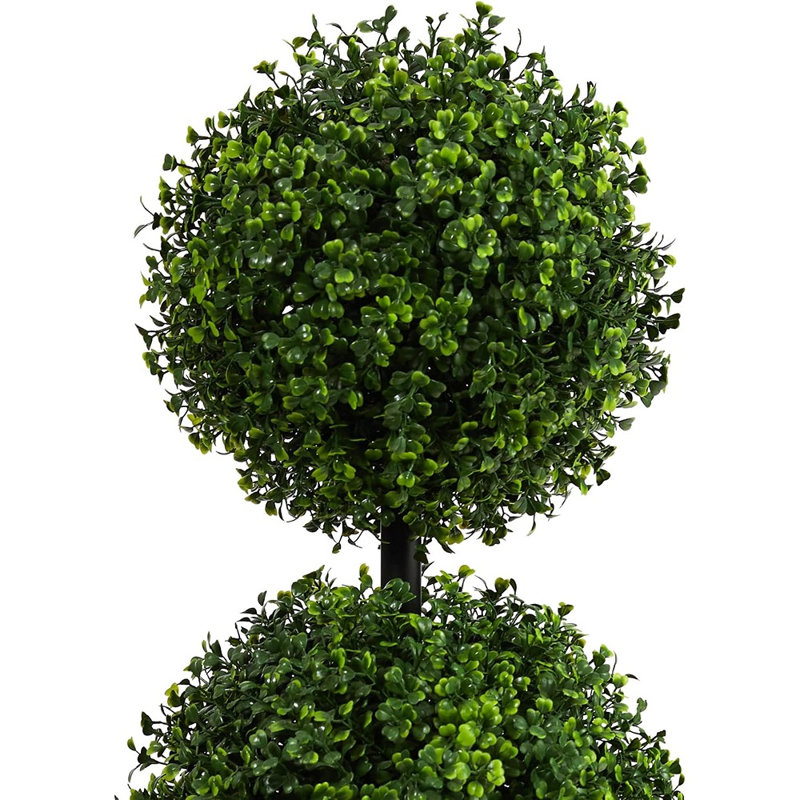 Artificial Triple Ball Boxwood Topiary Tree with Pot for Indoor Decor