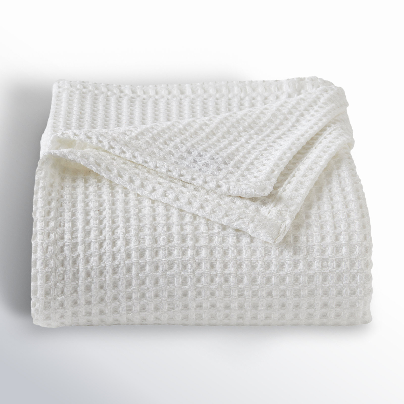 Vila Cotton Waffle Throw Blanket, White, Queen