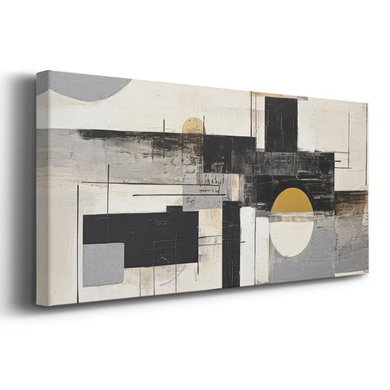 Série abstraite-CCCCX- Toile tendue avec châssis - Prêt à accrocher, 16" H x 40" W