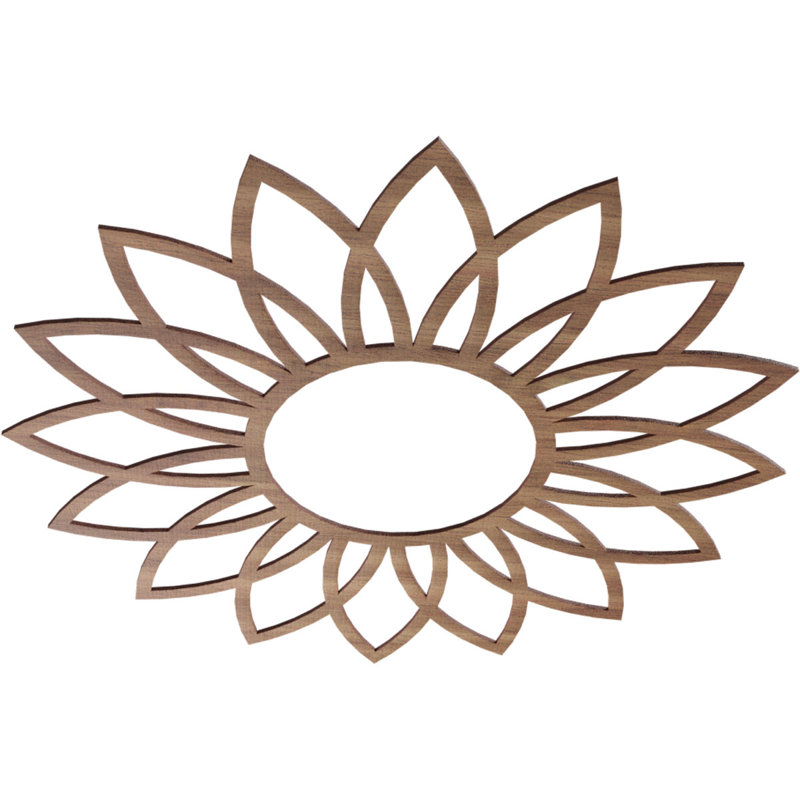 Médaillon de plafond en bois Daisy, H 36 po x l 36 po x P 0,38 po, Noyer