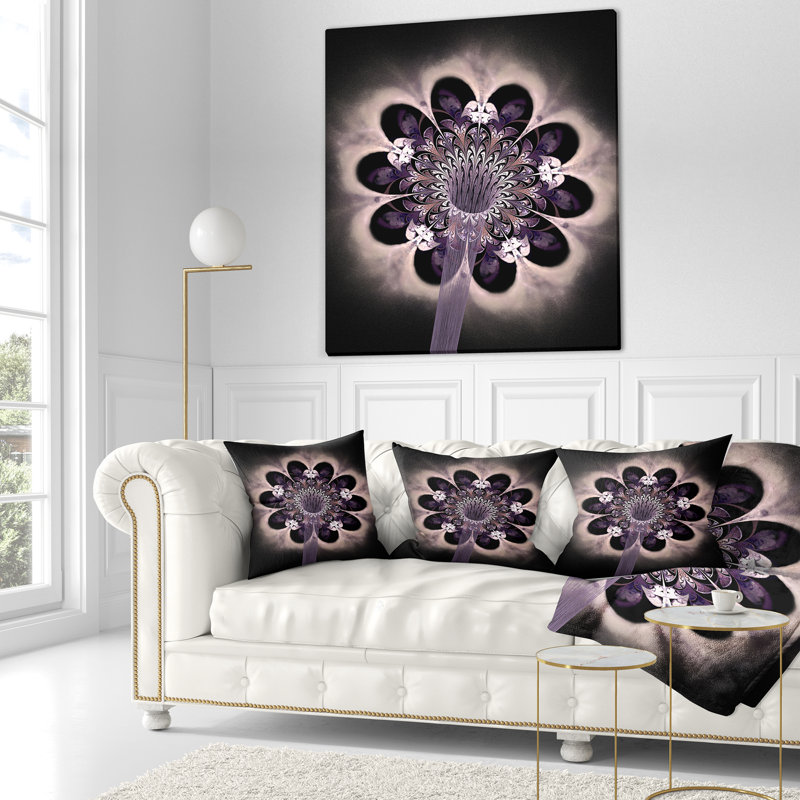 Coussin floral floral digital art, 16 po x 1 po, Coussin décoratif