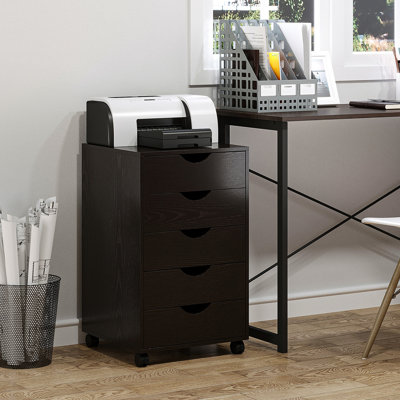 5 Drawer File Cabinet, Brown - Ideal For Keeping Office And Home Documents Organized Cabinet With Tilt Device Modern Storage Solution &