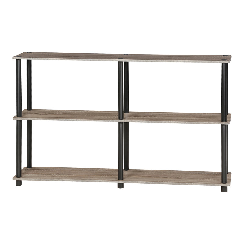 Glenda 119.9cm W Plastic Shelving Unit, French Oak/Black