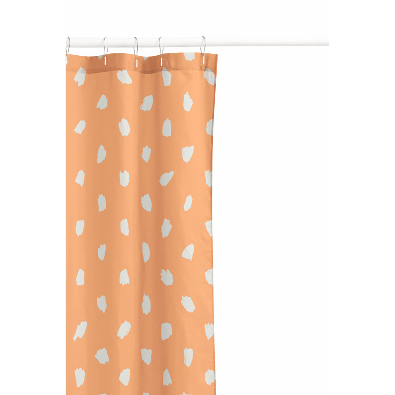 Ultra-Thin Lightweight Shower Curtain, Orange/Peach, Splat Point