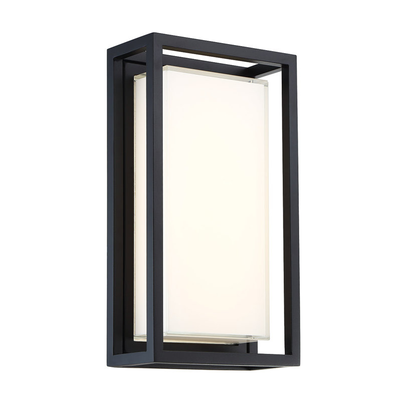 Framed Outdoor Flush Mount, 8" H x 20" W x 4" D, Black