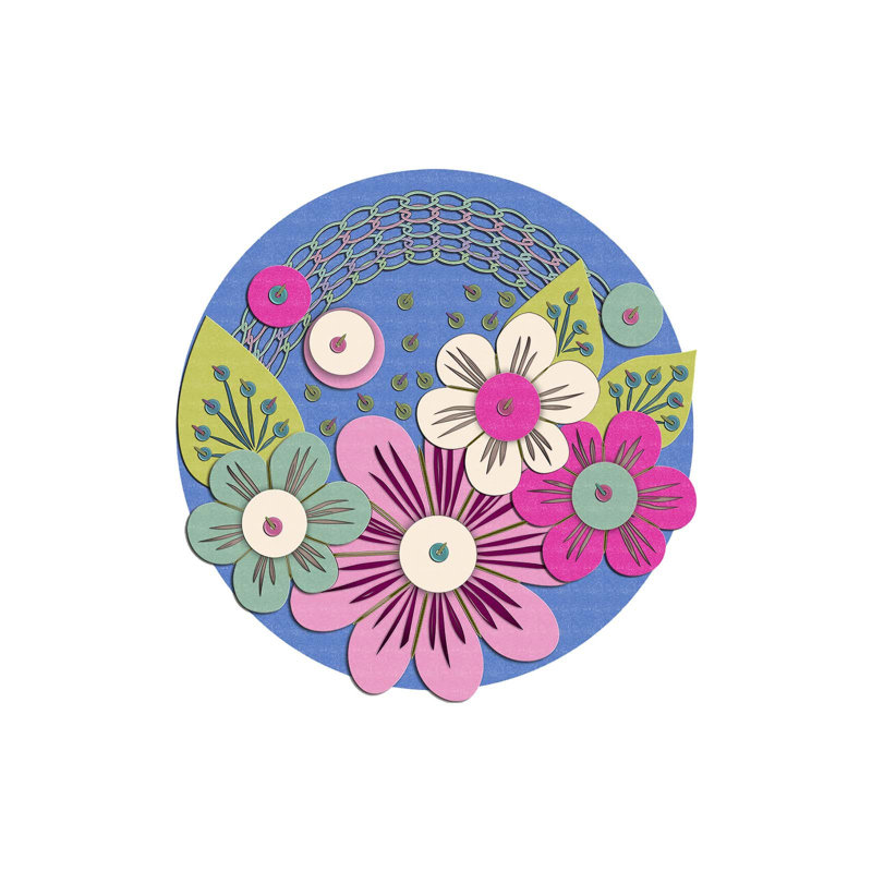 Luxurious 3D Printed Round Carpet, 63.0 inches Diameter, 100% Polyester, 650 g/m² | Antibacterial, Non-Slip Underside, Pile Height: 0.3 inches | Machine Washable, Ideal for Living Room & Bedroom Decor