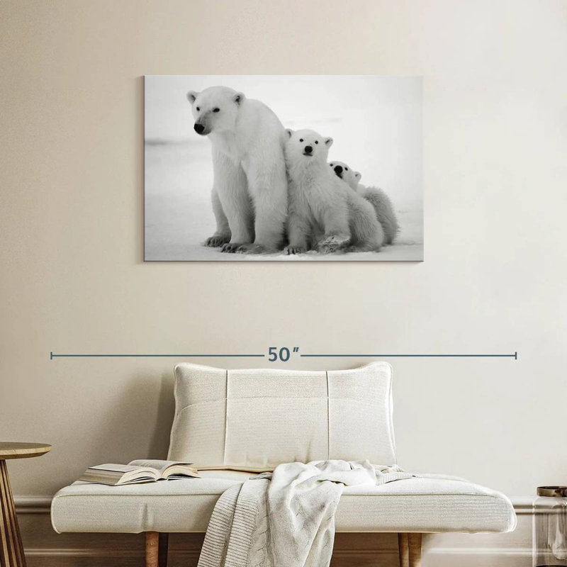 Famille d'ours polaires Brampt, H 24 po x l 36 po