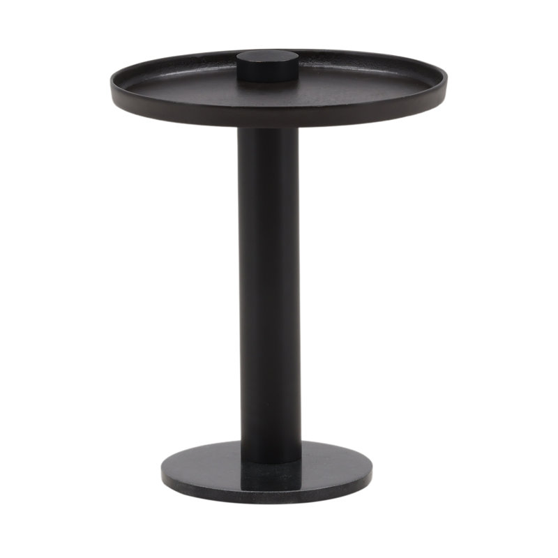 Yara End Table Black, 25" H x 19.75" W x 19.75" D, Cast Aluminum