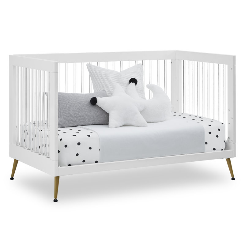 Sloane 4-in-1 Convertible Crib, White/Gold