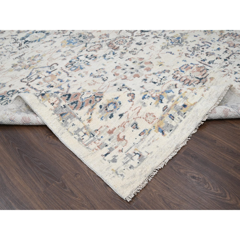 12'1"x14'9" Ivory Wool Pile Natural Dyes Hand Knotted Oriental Rug D73DDCCDF9C94E3981E54B47C3EFEDBD