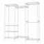174cm 4 Rail Wire Garment Rack with 8 Shelves Freestanding Open Wardrobe-1742321406
