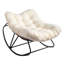 Chaise berçante surdimensionnée en rotin brun Papasan
