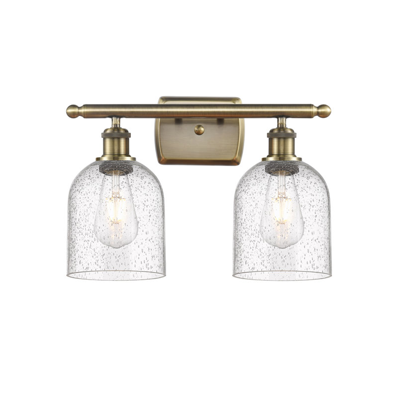 Éclairage pour meuble-lavabo à 2 lumières à intensité variable Allysson, Bullé, Laiton antique