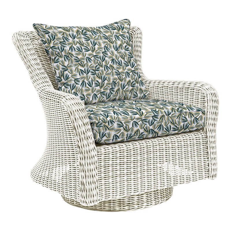 Sag Harbor Swivel Rocking Chair with Cushions , Perigold Palmetto Verdigris, Sag Harbor Classic White