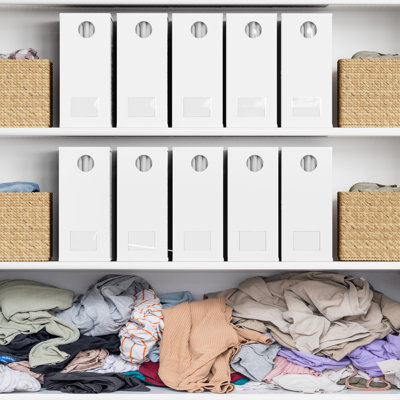 10 Pack Bed Sheet Organizers and Storage, Foldable Linen Closet Organizer with Window for Queen and King Size Bedding