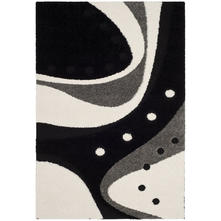 Tapis noir / ivoire Ashal
