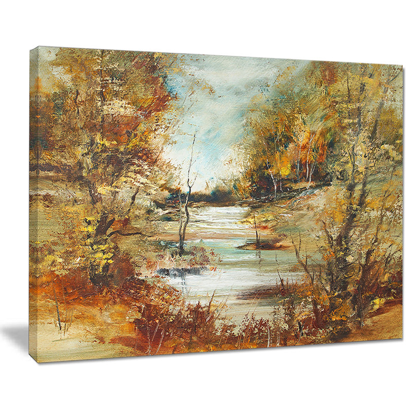«Brown River in Forest», reproduction d'impression sur toile tendue, H 30 po x l 40 po x P 1 po