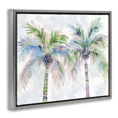 «Soft Palm Tree pair», art mural encadré par Ziwei Li