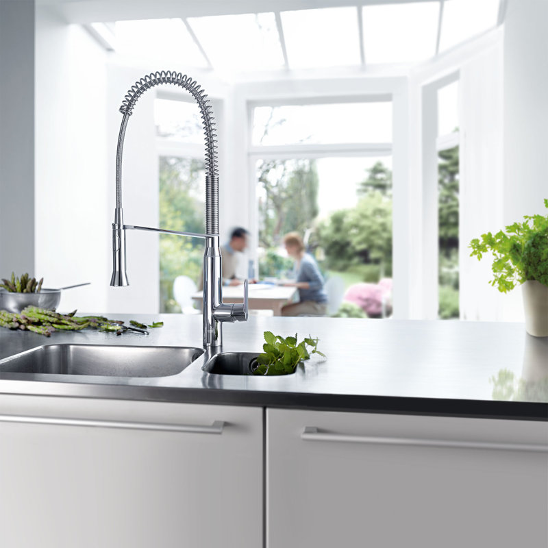 K7® Semi-Professional Pull Down Touch Single Handle Kitchen Faucet with Accessories, Starlight Chrome