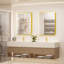 Miroir de salle de bain rectangulaire 28 po x 36 po à DEL, miroir de meuble-lavabo à cadre en métal avec lumières, antibuée, intensité réglable et 3 couleurs-449066936-456814147