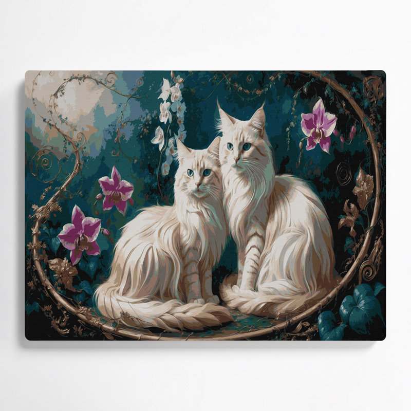 Chats, art mural bleu balinais en métal, H 144 po x l 216 po x P 0,05 po
