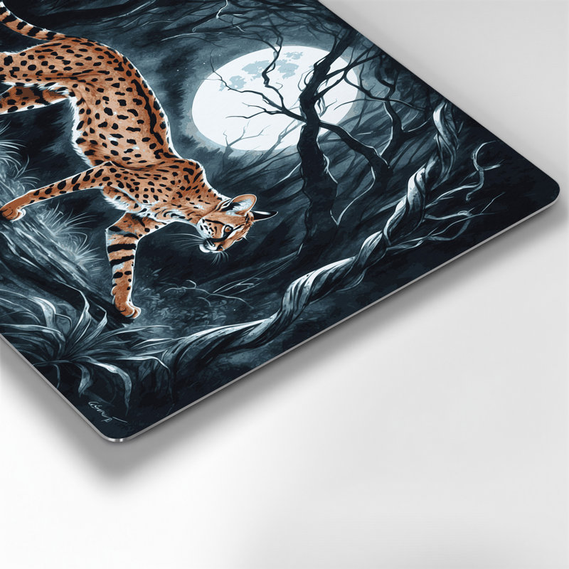 Art mural gris en métal Wildlife Genet, 24" H x 36" W x 0.05" D